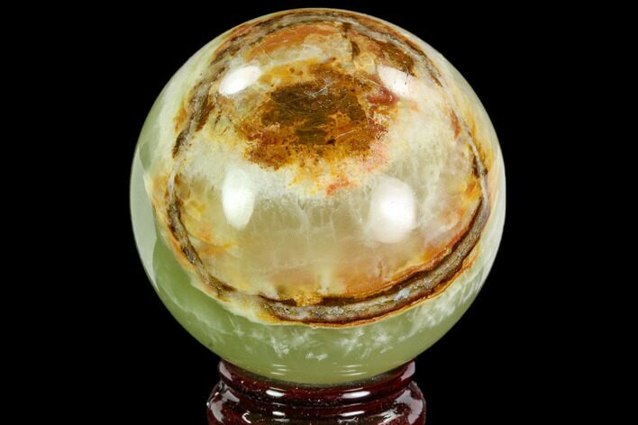 Polished, Green (Jade) Onyx Sphere - Afghanistan #108232